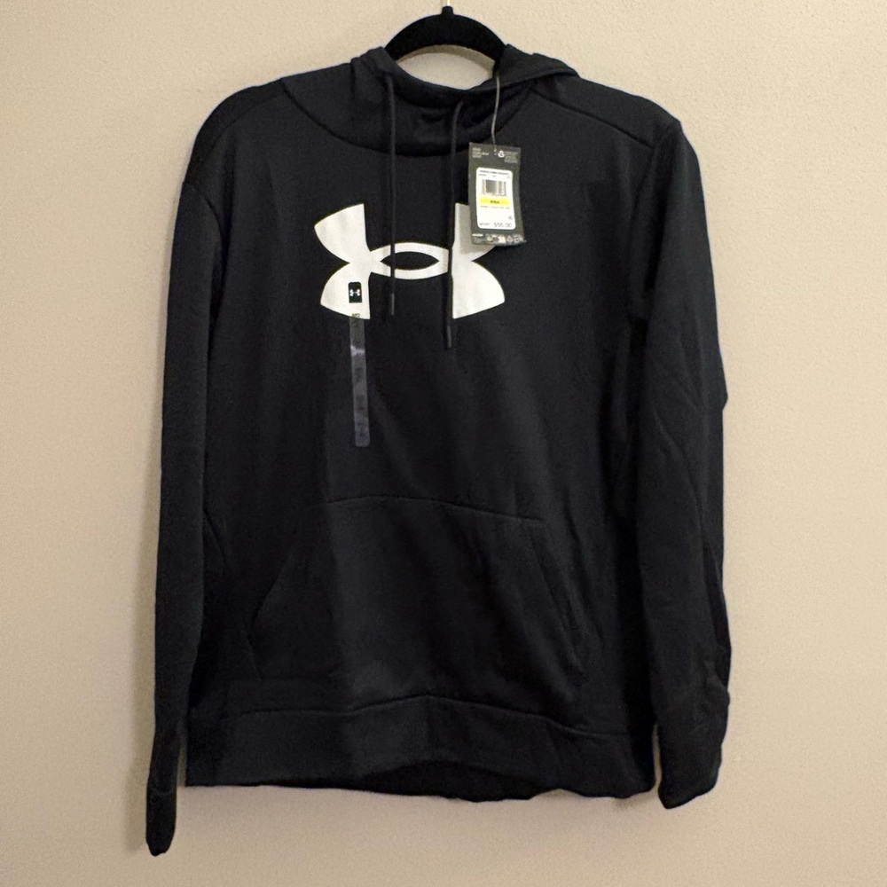 NWT Under Armour Black and White Women Hoodie front pouch pocket